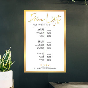 Glam Beauty Lashes Imitate Gold Price List Poster