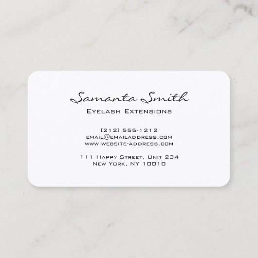 Glam Beauty Makeup Artist Eyelashes & Lips Busines Visitenkarte (Rückseite)