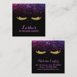 Glam Beauty Salon Makeup Artist Lash Extensions Quadratische Visitenkarte