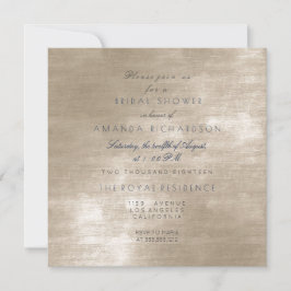 Glam Beige Ivory Velvet Brautparty Einladung