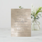 Glam Beige Ivory Velvet Brautparty Einladung (Stehend Vorderseite)