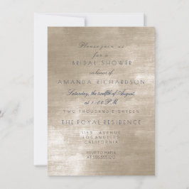 Glam Beige Ivory Velvet Brautparty Einladung