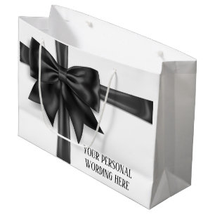 Glam Big Black Satin Geschenk Bugband formell Große Geschenktüte