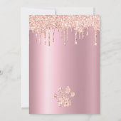 Glam Birthday Elegante Dog Glitzer Einladung (Rückseite)