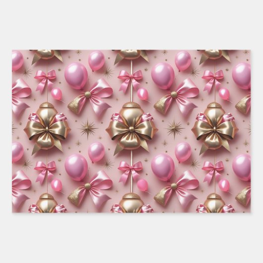 Glam Birthday Pattern Geschenkpapier Set (Vorderseite 2)