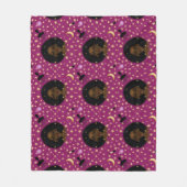 Glam Black Afro Hair Pic Lippenstift Rosa Mond Fleecedecke (Vorderseite)