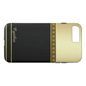Glam Black and Gold Tone iPhone 7 Plus Fall Case-Mate iPhone Hülle (Rückseite (Horizontal))