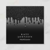 Glam Black Driving Glitzer QR Code Social Media Quadratische Visitenkarte (Vorderseite)