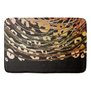 Glam Black Gold Bronze Cheetah Leopardendruck Chic Badematte