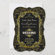 Glam Black & Gold Gatsby Art Deco Hochzeit
