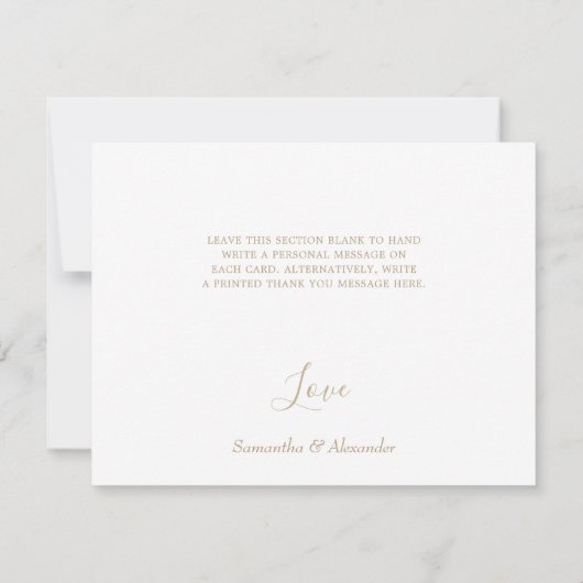 Glam Black Gold Glitzer Hochzeit Dankeschön Card Dankeskarte (Rückseite)