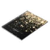 Glam Black Gold Glitzer Sparkboard Notebook Notizblock (Linke Seite)