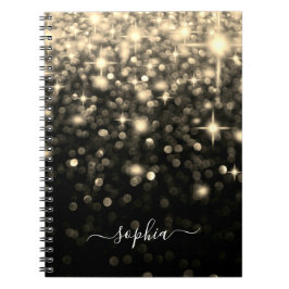 Glam Black Gold Glitzer Sparkboard Notebook Notizblock