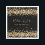 Glam Black Gold Glitzer Sparkle Confetti Geburtsta Serviette<br><div class="desc">Modern Glam Black Gold Glitzer Sparkle Confetti Birthday Napkins</div>