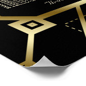 Glam Black Gold Great Gatsby 20s Seating Chart Poster (Ecke)