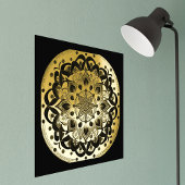 Glam Black Gold Mandala Illustration Foliendrucke