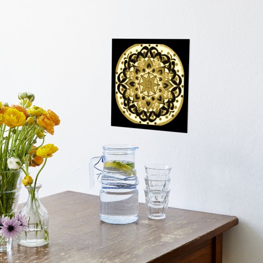Glam Black Gold Mandala Illustration Foliendrucke (Ablage(Küche))