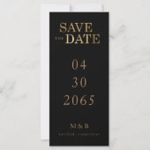 Glam Black & Gold Monogram Save the Date (Vorderseite)