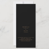 Glam Black & Gold Monogram Speichern Sie das Datum (Rückseite)