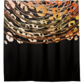 Glam Black Gold Orange Bronze Cheetah Leopard Duschvorhang (Vorderseite)