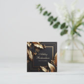 Glam Black Gold Visitenkarte (Stehend Vorderseite)