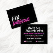 Glam Black Hot Pink Danke Karte