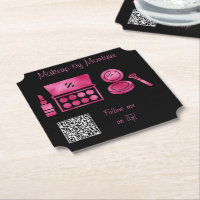 Glam Black & Hot Pink QR-Code für Visagisten