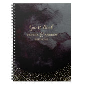 Glam Black Imitats Gold Glitzer Hochzeitsgast-Buch Notizblock (Vorderseite)