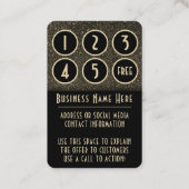 Glam Black & Imitats Gold Glitzer Prämien Lochkart Treuekarte (Rückseite)