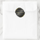Glam Black Ink Gold Glitzer Body Scrub Labels Runder Aufkleber (Tasche)