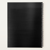 Glam Black Moon Phases Pastellfarben Monogramm Nam Planer (Rückseite)