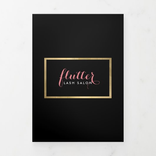 Glam Black Pink Gold Lash Broschüre (Cover)