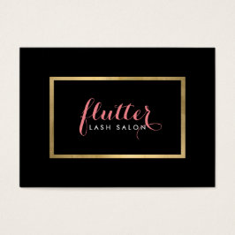 Glam Black Pink Gold Lash Salon Aftercare Card