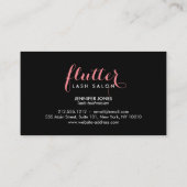 Glam Black Pink Gold Lash Salon Business Card Visitenkarte (Rückseite)