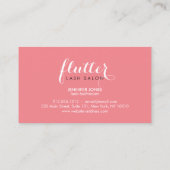 Glam Black Pink Gold Lash Salon Stellenkarte Terminkarte (Rückseite)