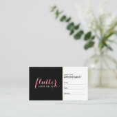 Glam Black Pink Gold Lash Salon Stellenkarte Terminkarte (Stehend Vorderseite)