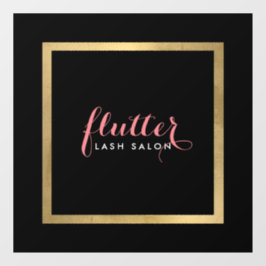 Glam Black Pink Gold Salon, Boutique Fensteraufkleber