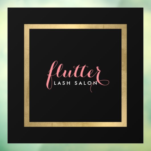 Glam Black Pink Gold Salon, Boutique Fensteraufkleber (Blatt 3)