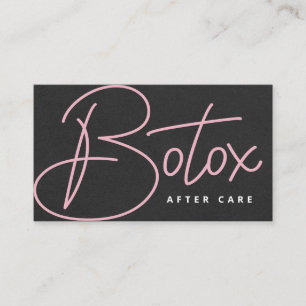 Glam Black Pink Schrift Botox Nachsorge Anleitung Visitenkarte