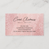 Glam Black Rose Gold Glitzer Tropfens Nail Artist Visitenkarte (Rückseite)
