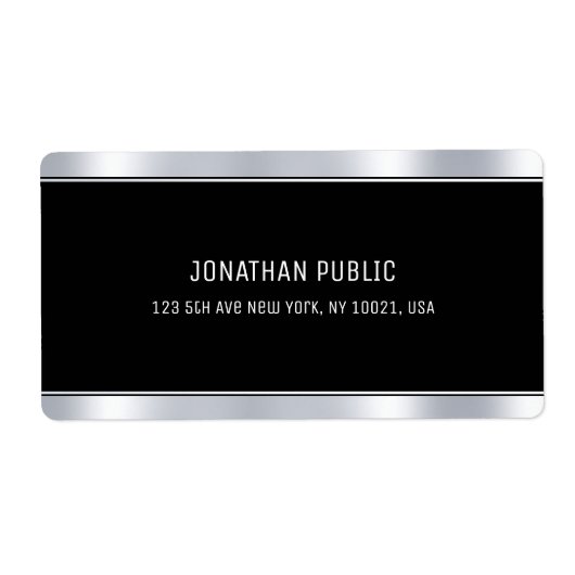 Glam Black Silver Elegante Vorlage Moderne Lieferu (Vorne)