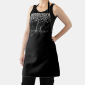 Glam Black Silver Glitter Glam Monogram Schürze (InSitu)