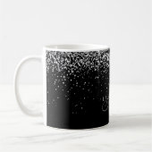 Glam Black Silver Glitzer Monogram Name Coffee Tas Kaffeetasse (Links)