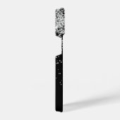 Glam Black Silver Glitzer Monogram Name iPhone Hülle (Rechte Seite)