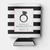 Glam Black Stripe | JUNGGESELINNEN-ABSCHIED Dosenkühler (Vorderseite)