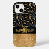 Glam Black und Gold Leopard Print Case-Mate iPhone Hülle (Rückseite)