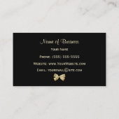 Glam Black und Gold Zebra Print Gold Band Visitenkarte (Rückseite)