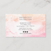 Glam Blassfarbener Marmor, klassisch Visitenkarte (Rückseite)