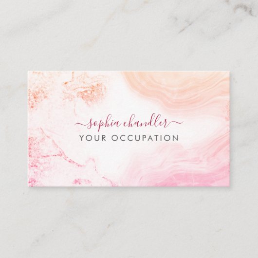 Glam Blassfarbener Marmor, klassisch Visitenkarte (Vorderseite)