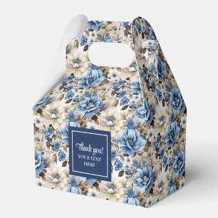 Glam Blau Elfenbein Blumen Personalisierte Geschen Geschenkschachtel
